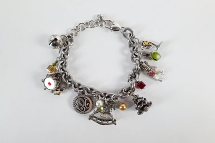 Silver Tone Christmas Charm Bracelet by Brighton