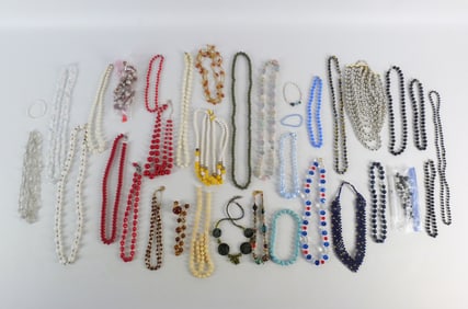 Group of Plastic Bead Costume Jewelry