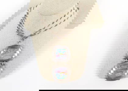 Vintage Sterling and Opal Necklace by Arie