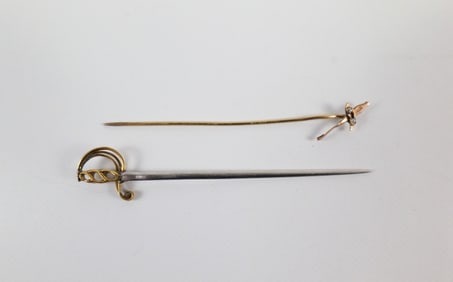 9K, 10K, and 14K Antique Stick Pins