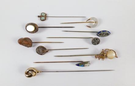 Group of 10 Antique Stick Pins