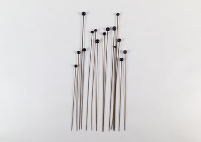 15 Hat Pins with Black Glass Bead Heads