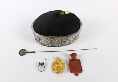 Danish Silver Plate Pin Cushion and More