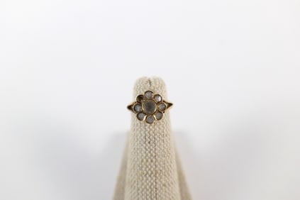 14K Polki Diamond Flower Ring
