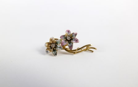 Early 20th Century 18K Flower Brooch