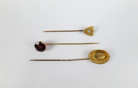 Group of 3 Antique 14K Stick Pins