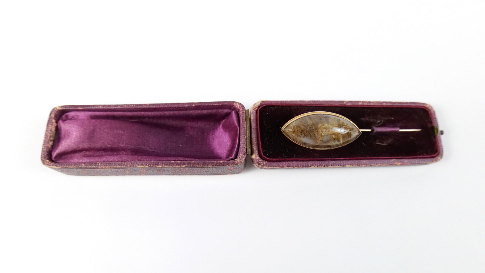 19th Century 10K Rutilated Quartz Stick Pin (1 of 6)