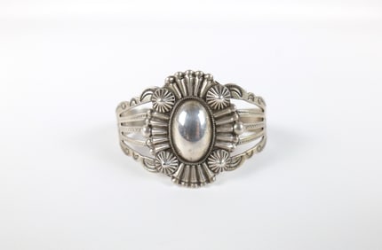 Vintage Native American Sterling Cuff Bracelet