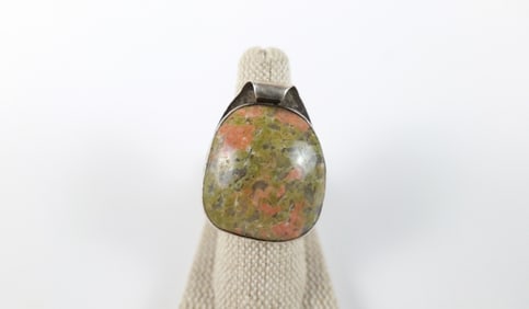 Vintage Unakite Sterling Ring