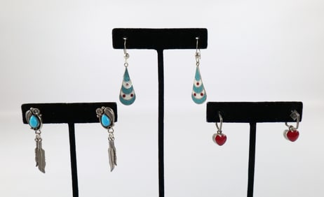 3 Pairs of Vintage Sterling Earrings
