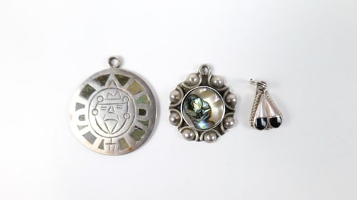 Trio of Vintage Sterling Pendants