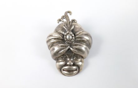 Vintage Sterling Blackamoor Brooch