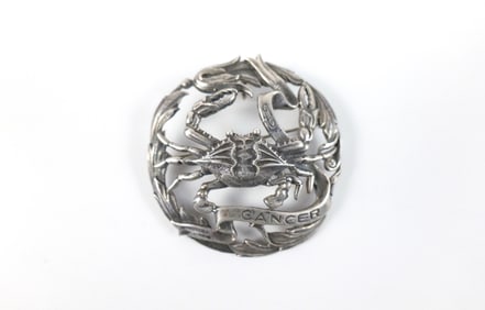 Vintage Sterling Zodiac Brooch