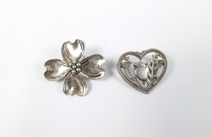 2 Vintage Sterling Brooches