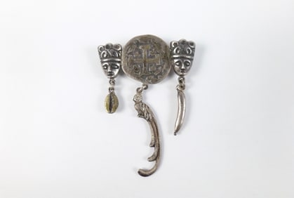 Vintage 900 Silver Guatamalan Brooch