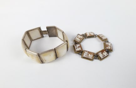 Vintage Cameo and Mother of Pearl Bracelets