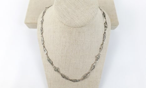 Early 20th Century Sterling Scroll Work Necklace