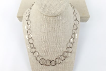 Sterling Circle Link Necklace