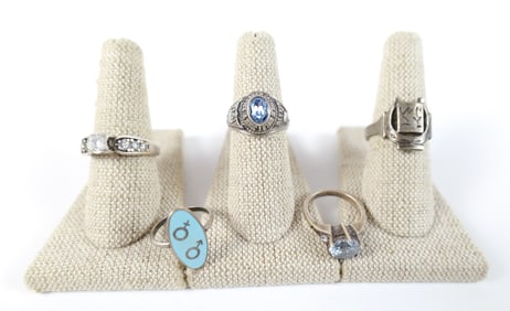 Group of 5 Vintage Sterling Rings