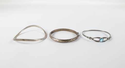 Group of 3 Sterling Bangles