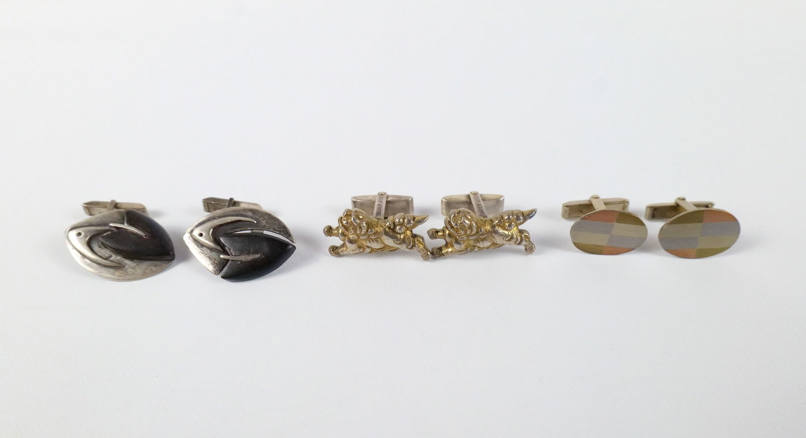 3 Pairs of Vintage Sterling Cufflinks (1 of 8)