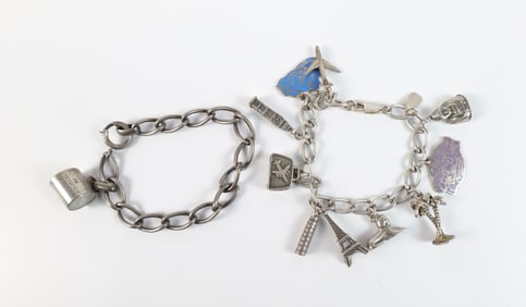 Pair of Vintage Sterling Charm Bracelets