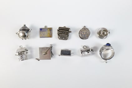 Group of 10 Vintage Sterling Charms
