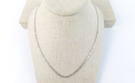 Sterling Figaro Chain Necklace