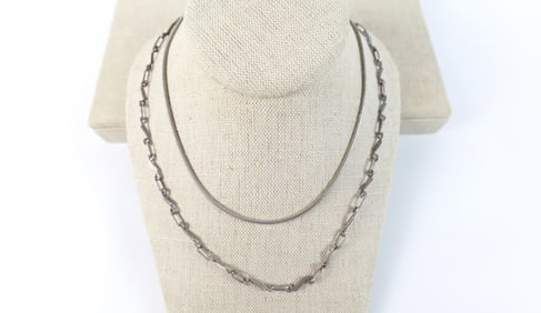 Pair of Sterling Chain Necklaces