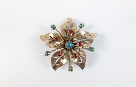 1940s Sterling Coro Craft Flower Brooch/Pendant