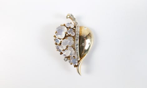 Vintage 1940s Sterling Trifari Flora Leaf Brooch