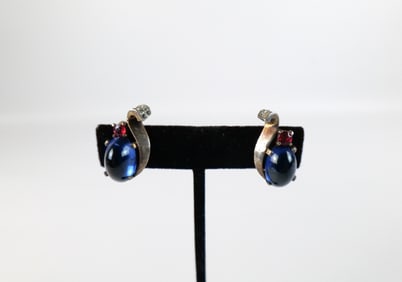 Pair of Vintage 1940s Sterling Trifari Earrings