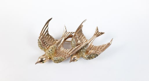 Vintage 1940s Sterling Duette Brooch by Coro