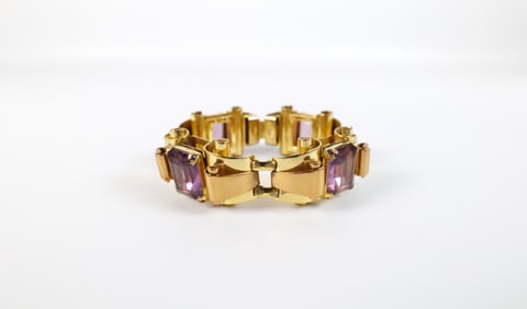 1940s Gold and Copper Tone Bracelet by Coro