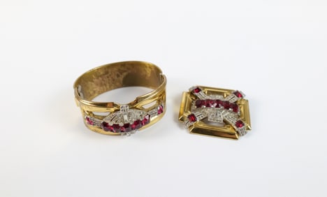 1940s Brooch and Bangle Set by McClellend Barklay