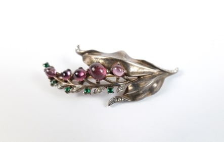 Vintage 1940s Sterling Flower Brooch byTrifari