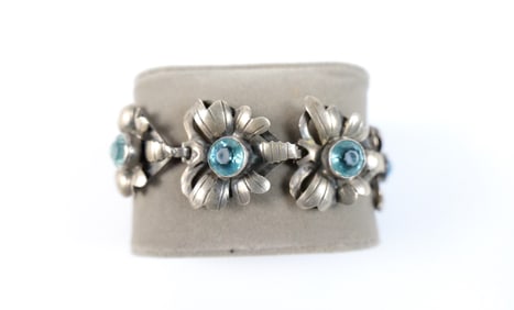 Vintage 1940s Sterling Butterfly Bracelet by Hobe