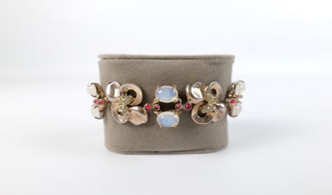 Vintage 1940s Sterling "Moonstone" Bracelet