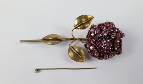 Midcentury Large Rose Brooch by Sandor