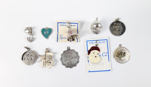 Group of 10 Vintage Sterling Charms