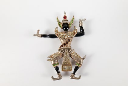 1940s Sterling Thai Dancer Brooch by Urie Mandle