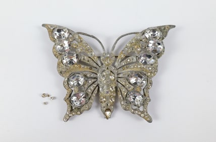 1930s/40s Rhinestone Butterfly Brooch by Staret