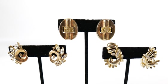 2 Pairs of 1940s Clip-On Earrings by Trifari