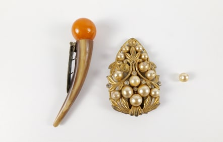 Pair of Vintage 1940s Dress Clips