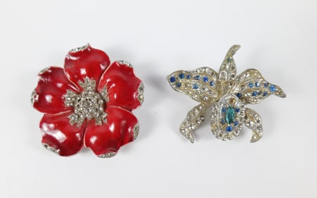 Pair of Vintage 1940s Brooches