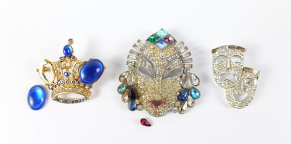 Trio of 1940s Animal Brooches