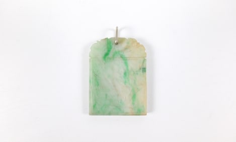Hand Carved Jadeite Plaque Pendant