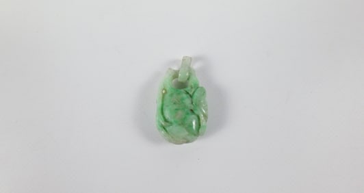 Hand Carved Jadeite Gourd Pendant