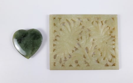 Hand Carved Jade Plaque and more