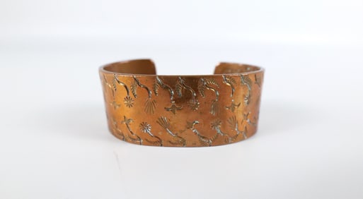 Vintage 1970s Heavy Copper Cuff Bracelet